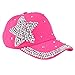 Fullkang Boy Girls Bling Rhinestone Star Shaped Baseball Cap Snapback Hat (Hpt Pink)