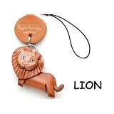 本革製携帯ストラップ　動物　ライオン　【VANCA】【日本製、新品、即納、ラッピング無料】