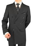 Presidential Suit Italian Modern Fit Double Breasted Windowpane Charcoal