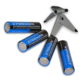 Canon A590IS 8MP Equivalent AA Ni-MH 2700 mAh Rechargeable Battery 4-PACK for PowerShot Digital Cameras
