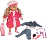 Bayer Design 94635 - Funktionspuppe Charlene mit Haaren und Schlafaugen - spricht und singt 90 S&auml;tze, 2 Gedichte und 8 Lieder - Set mit Extrakleid Jeans 46 cm
