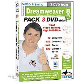 Click here to buy Adobe Dreamweaver 8 Tutorial Training in 3 DVDs By Keyko by Keyko.