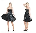 Satin-Corsagenkleid mit Stickerei, lila