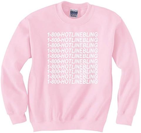 1 800 Hotline Bling Pullover Sweatshirt Light Pink (Medium)