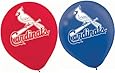 Amscan St. Louis Cardinals Major League Baseball Printed Latex Party Balloons, 12", Blue/Red