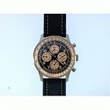 Vintage/Antique watch: Men's Breitling Navitimer Chronograph Swiss Automatic Stainless Steel Watch with Original Blue Leather Band - ca. 2003