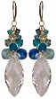 Gold Blues Navette Earrings