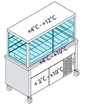 Kühlvitrine - auf Kühlwanne - Kühlunterbau - Kapazität 4 x GN 1/1