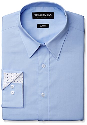 Nick Graham Mens Solid Cotton Poplin Dress Shirt Slim Fit | Desertcart Aruba