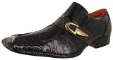 FARANZI F92302 Mens Dress Shoes Croc Italian Designed Leather Lined Loafers Brown
