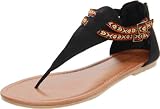 Madden Girl Women's Retric Thong Sandal,Black Fabric,7 M US