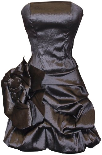 Rosette Taffeta Strapless Mini Dress Prom Party Formal Gown
