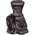Rosette Taffeta Strapless Mini Dress Prom Party Formal Gown
