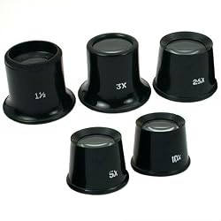 Set Of 5 Round Eye Loupes Tattoo Machine Supplies Flash