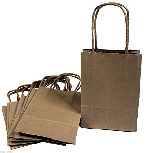 Creative hobbies® 24 brown small paper gift handle bag…