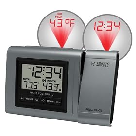 La Crosse Technology WT-5220U-IT Projection Alarm Clock with Outside Temperature