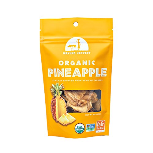 Mavuno Harvest 100% Organic Dried Fruit, Pineapple, 2 Ounce (Pack of 6)