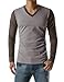 Mens Casual Slim Fit V-neck Long Sleeve Tshirts