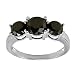 14k White Gold Black Diamond 3-Stone Ring (2 cttw)