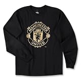 Manchester United Foil Crest LS Soccer T-Shirt (Black)