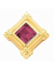 18K Yellow Gold Princess Cut Rhodolite Garnet Pendant -- LIFETIME WARRANTY
