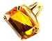 Genuine 18k Yellow Gold Plated Emerald Cut 5 Carat Yellow Orange Imperial Topaz Engagement Ring (Available in Size 5, 9, 10)