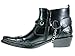 Alfa Men's M1084 Ankle High Westren Cowboy Boots Metal Chain and Harness
