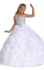 Girls Chiffon/Taffeta/Tulle Crystals Applique Crystal Beaded Lace Flower-Girl Dress/Bridesmaid Dress 