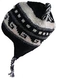 Wool Chullo Fleece Lined Ski Hat Toque with Ear Flaps Winter Knit Beanie Mountaineering Skull Cap