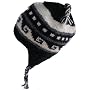 Wool Chullo Fleece Lined Ski Hat Toque with Ear Flaps Winter Knit Beanie Mountaineering Skull Cap