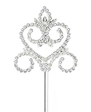 Quinceanera Silver Fleur De Heart Silver Scepter
