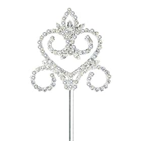 Quinceanera Silver Fleur De Heart Silver Scepter