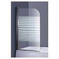 Badewannenaufsatz Glas 1400x800 mm mit Siebdruckdekor Duschabtrennung Duschwand