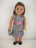 Black and White Animal Print Halter Dress with Matching Purse Shoe Sold Separately Made to Fit the 18 Inch Doll Like American Girl and Madame Alexander Series