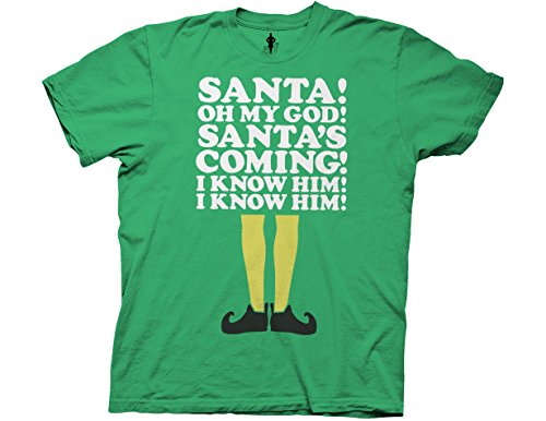 Elf Santa's Coming Adult T-Shirt