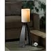 Formae One Light Small Table Lamp Finish: Brushed Steel, Shade Color: Stone