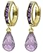 14k Gold Hoop Earrings with Genuine Dangling title=