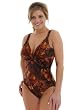 Miraclesuit Women's 1 Piece SwimSuit Choc Brown Print Swimwear Retails $136 Sizes: 10 14 or 18