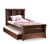 IMAGE OF Twin Size Bed with Storage Head and Footboard and Trundle in Cherry Finish