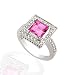 ELEGANT CREATED PINK SAPPHIRE & GENUINE DIAMOND 14K GOLD RING