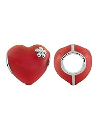 Storywheel® Red Enamel Puffed Heart Bead / Charm