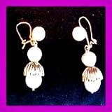 MID-CENTURY GOLD & Cultured PEARL EARRINGS