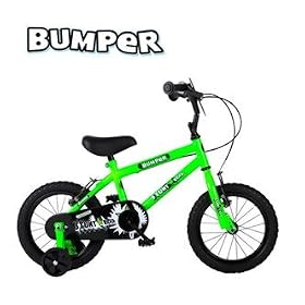 New 2012 Bumper Kids 14" Boys Stunt Rider BMX Bike In Green (Age 4 - 6)