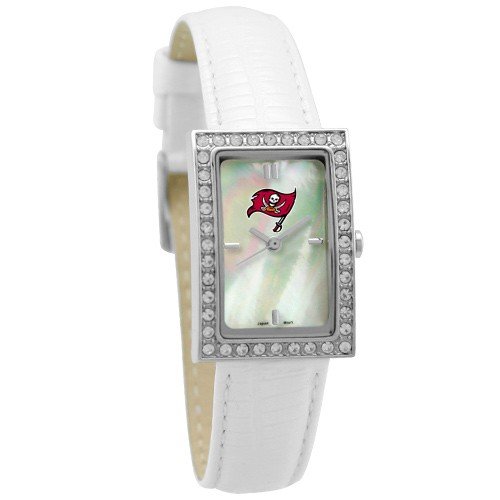 Tampa Bay Buccaneers Ladies Allure Watch White Leather Strap at Amazon.com