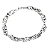 Karat Platinum Textured & Polished Weave Bracelet