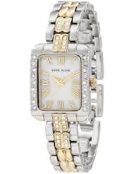 Anne Klein Womens 10/9487MPTT Swarovski Crystal Accented Two-tone Bracelet Watch