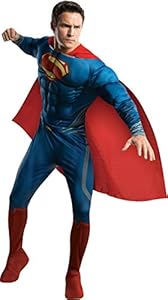 Rubie's Costume Man Of Steel Deluxe Adult Muscle Chest Superman, Blue/Red, Large Costume