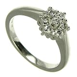 9ct White Gold Ladies 13 Carat 7 Stone Diamond Cluster Ring Size K