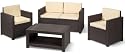 Allibert 183319 Lounge Set Monaco Set, Rattanoptik, Kunststoff, braun
