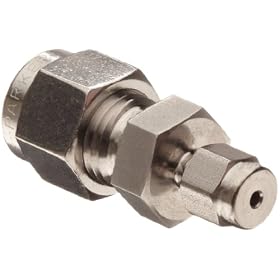 Parker 4RU1-316 316 Stainless Steel A-LOK Reducing Union 1/4" Compression Fitting 1/16" Compression